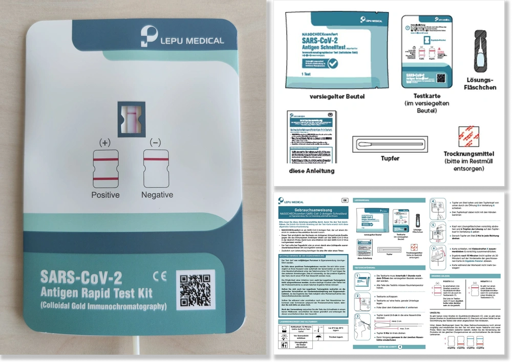 Sars-Cov Anitgen Rapid Test Kit with instructions for use.